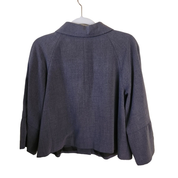 AGB Gray Flutter Sleeve Large Button Jacket Size 16 - Picture 2 of 6